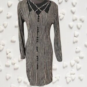 Black and White Sheath Dress with Peter Pan Collar